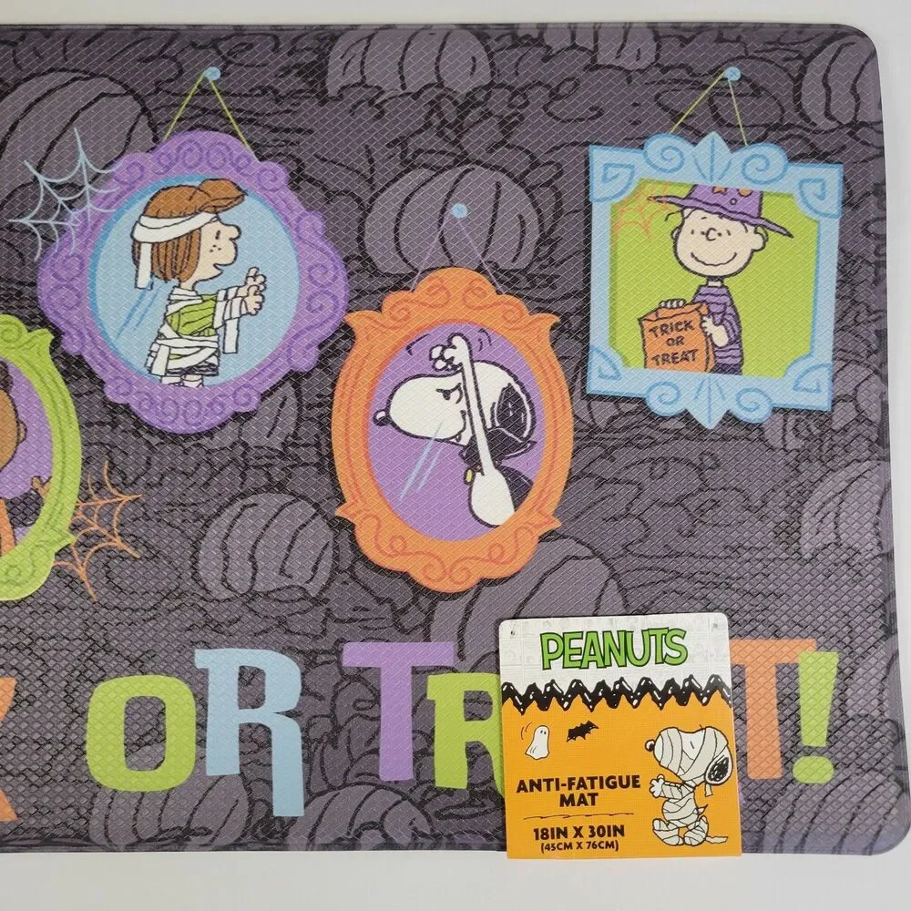 Peanuts Gang Snoopy Halloween ANTI-FATIGUE Mat 18x30 Kitchen Trick Treat Costume